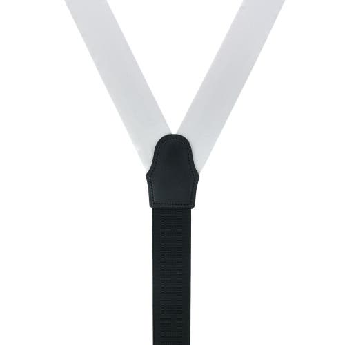 Trafalgar Big & Tall Sutton Solid Silk Formal End Suspenders In Silver