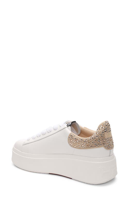 Shop Ash Moby Strass Platform Sneaker In White/biscuit