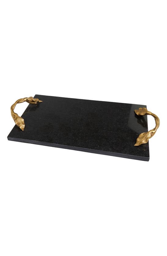 Shop Vivian Lune Home Ornate Marble Tray In Black