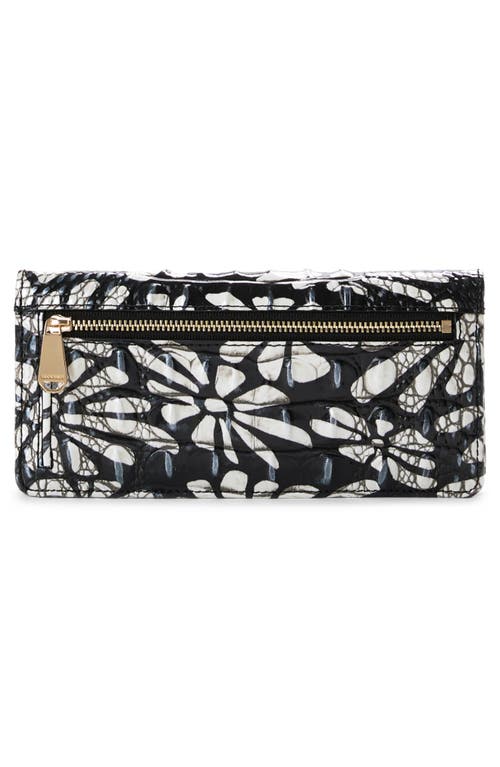 Shop Brahmin Ady Croc Embossed Leather Wallet In Daisy Batik