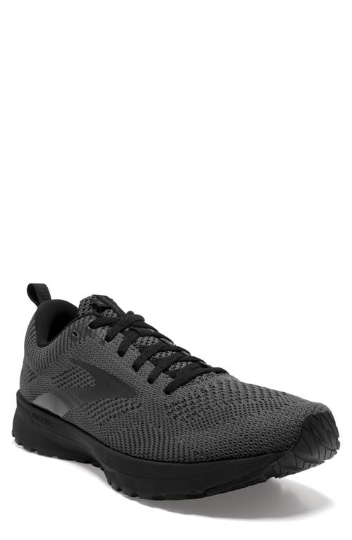 Brooks Revel 5 Hybrid Running Shoe in Black/Ebony/Black