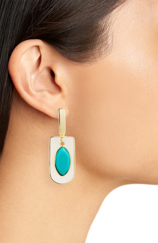 Shop Area Stars Center Stone Drop Earrings In Turquoise