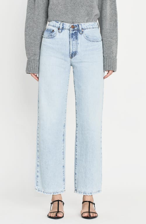 Shop Frame The Slouchy Straight Leg Jeans In Fizz Indigo