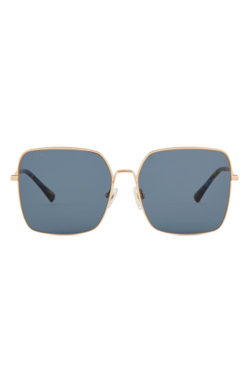 Diff Clara 59mm Polarized Square Sunglasses In Gold