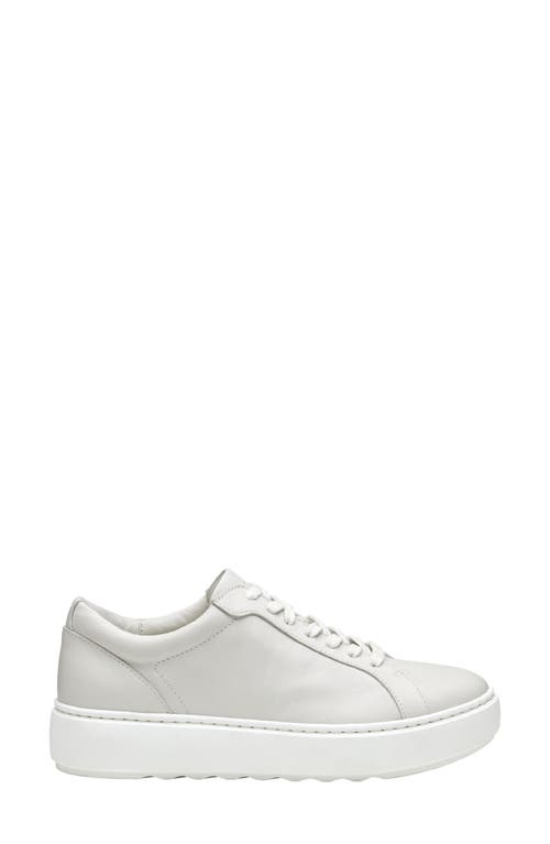 Johnston & Murphy Cammie Low Top Sneaker In White Tumbled Full Grain