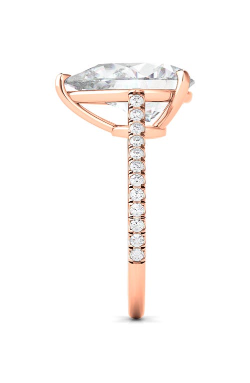 Hautecarat Pear Cut Pavé Lab Growndiamond Ring In 2.50 Ctw 18k Rose Gold