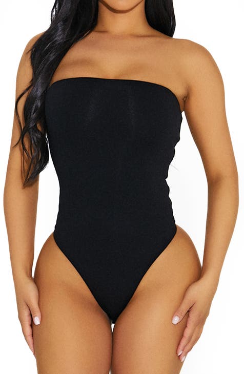 Alex Long Sleeve Seamless Bodysuit - Black, Fashion Nova, Bodysuits