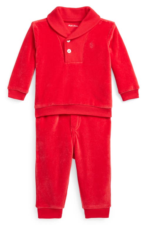 Ralph Lauren Velour Pullover & Joggers Set in Rl 2000 Red 