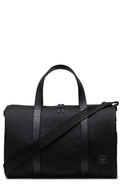 Novel Recycled Polyester Carry-On Duffle Bag in Black Tonal