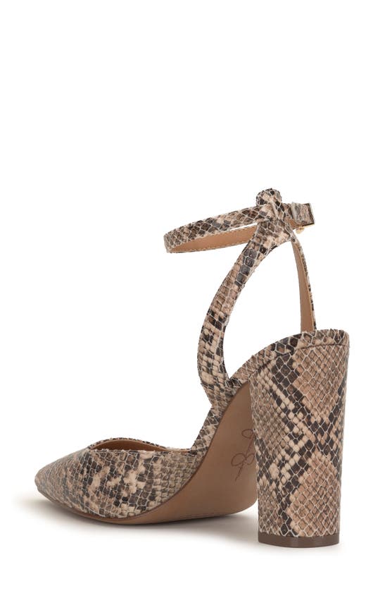 Shop Jessica Simpson Nazela Pointed Toe Ankle Strap Pump In Natural Snake