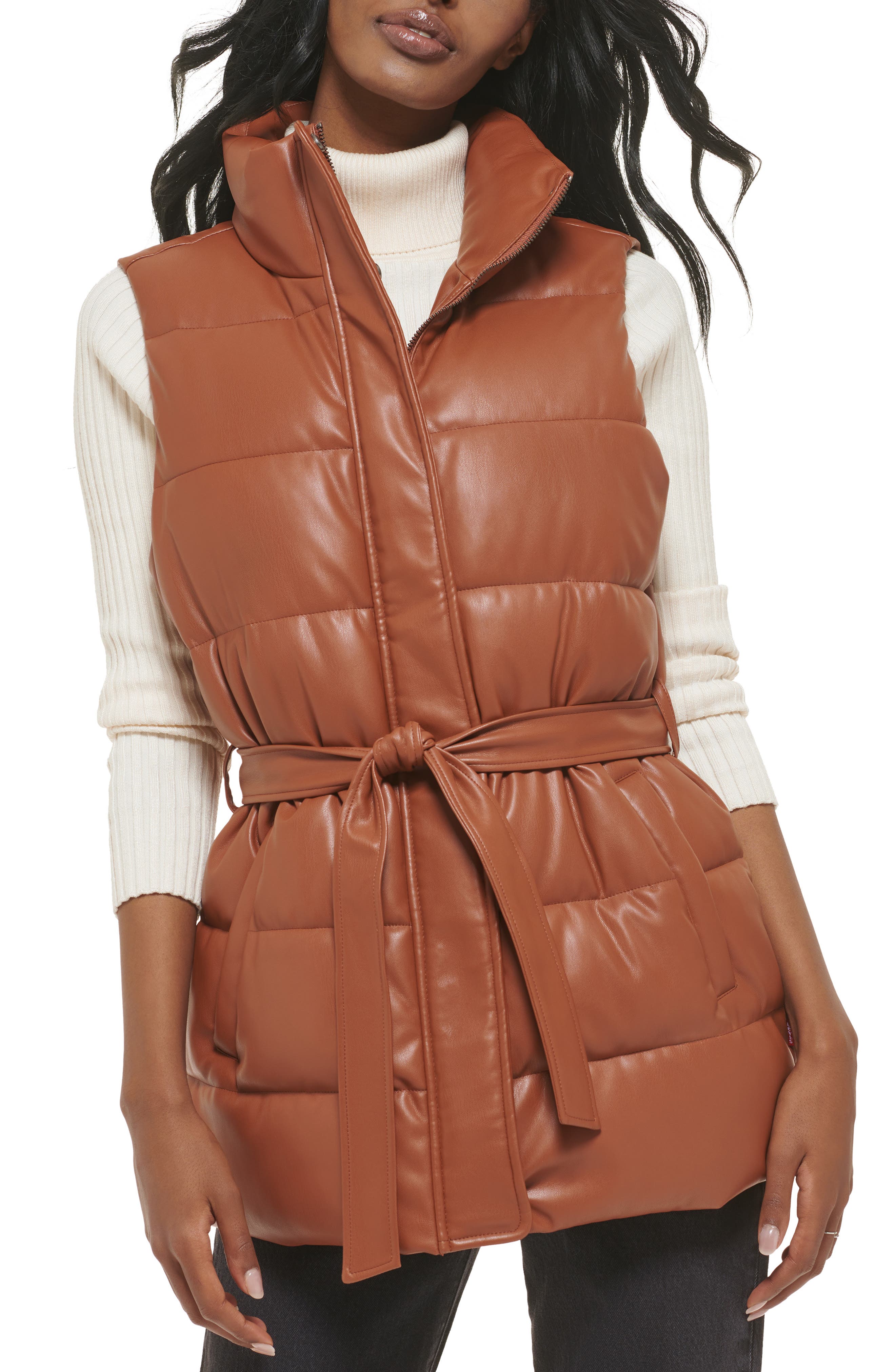 long hooded down puffer vest