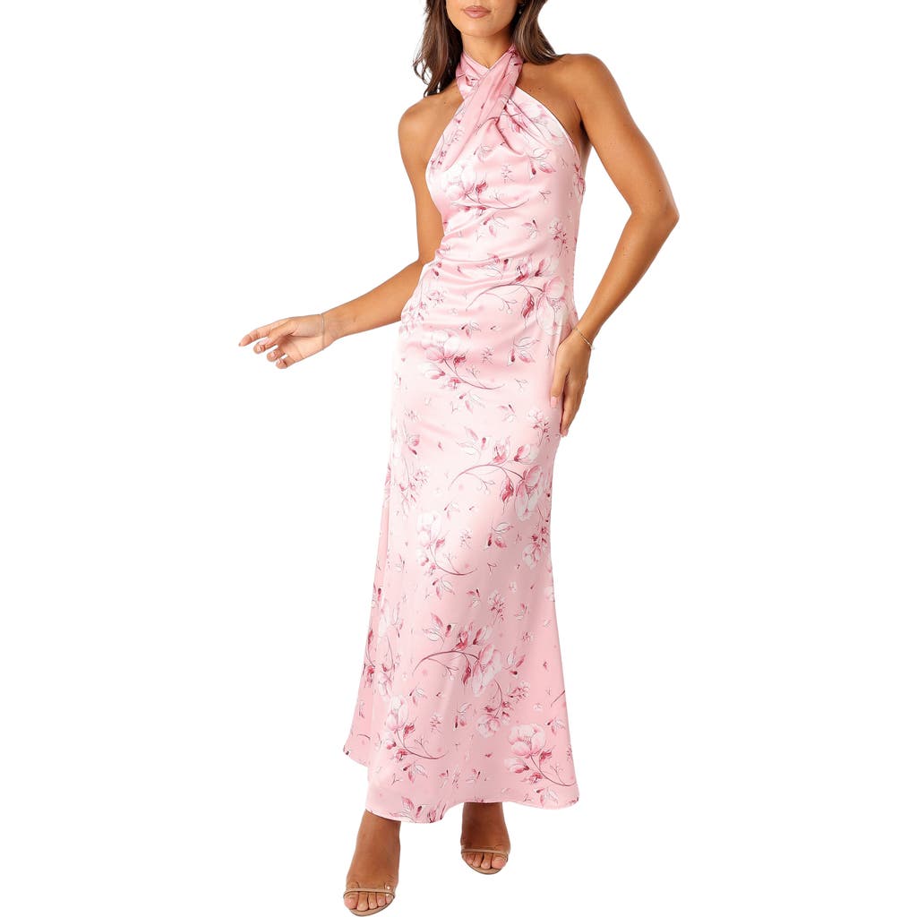 Petal And Pup Petal & Pup Mila Floral Print Halter Dress In Pink