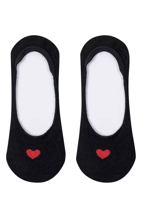 Shop High Heel Jungle Assorted 3-pack Secret Heart No Show Socks In Black White