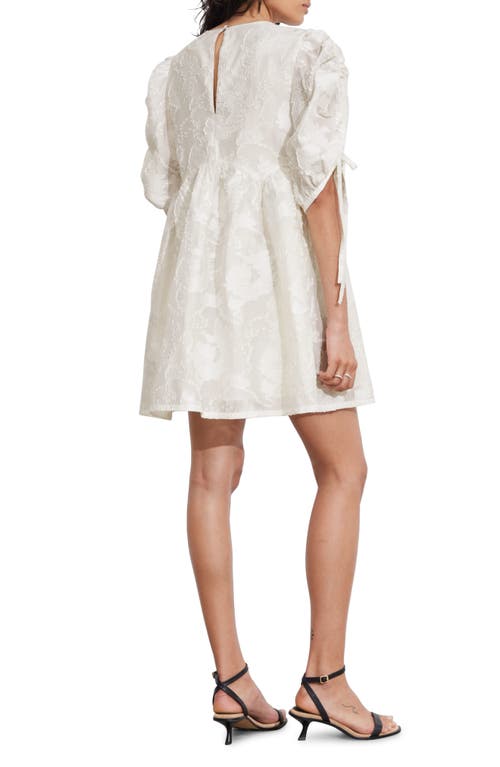 Shop & Other Stories Floral Puff Sleeve Shift Minidress In White Light