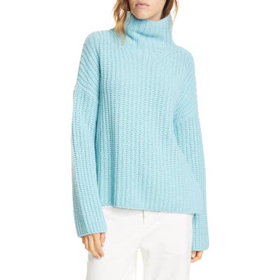 Vince Lofty Wool Blend Funnel Neck Sweater, Blue/green