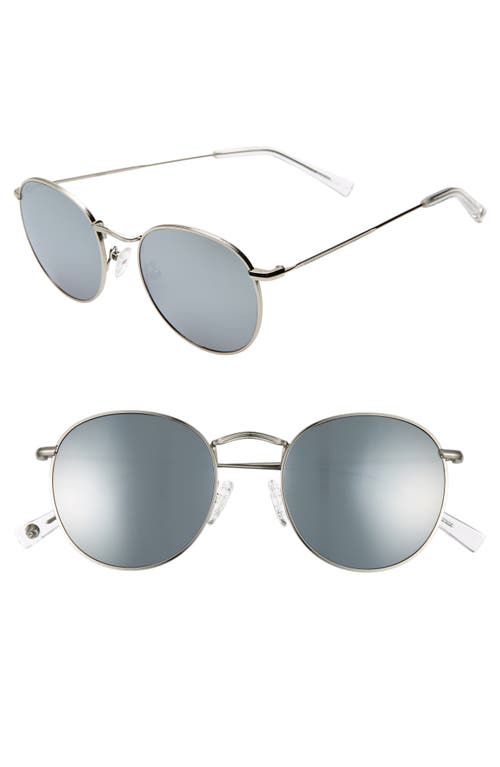 Charlie 50mm Mirrored Round Sunglasses in Silver/Silver Mirror