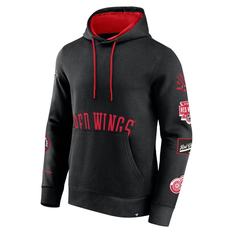 Shop Fanatics Branded Black Detroit Red Wings Wild Winner Fleece Pullover Hoodie