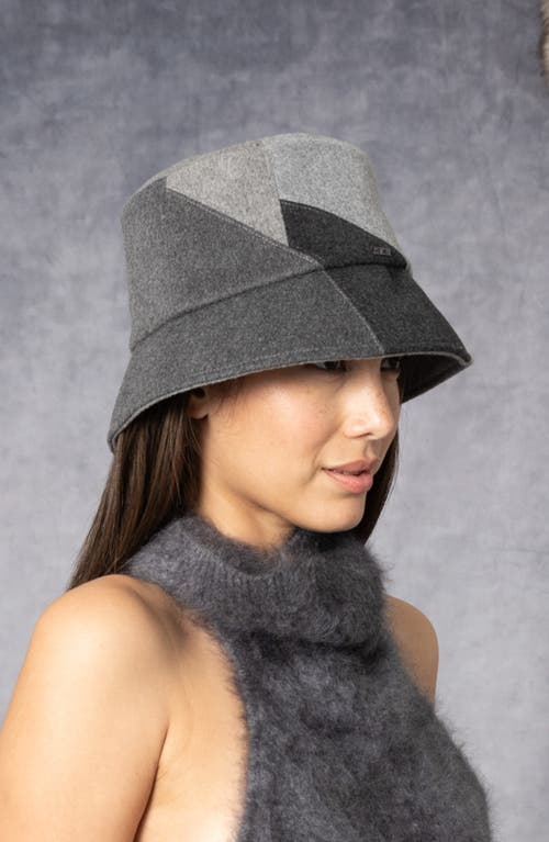 Eugenia Kim Yuki Colorblock Bucket Hat In Gray/charcoal