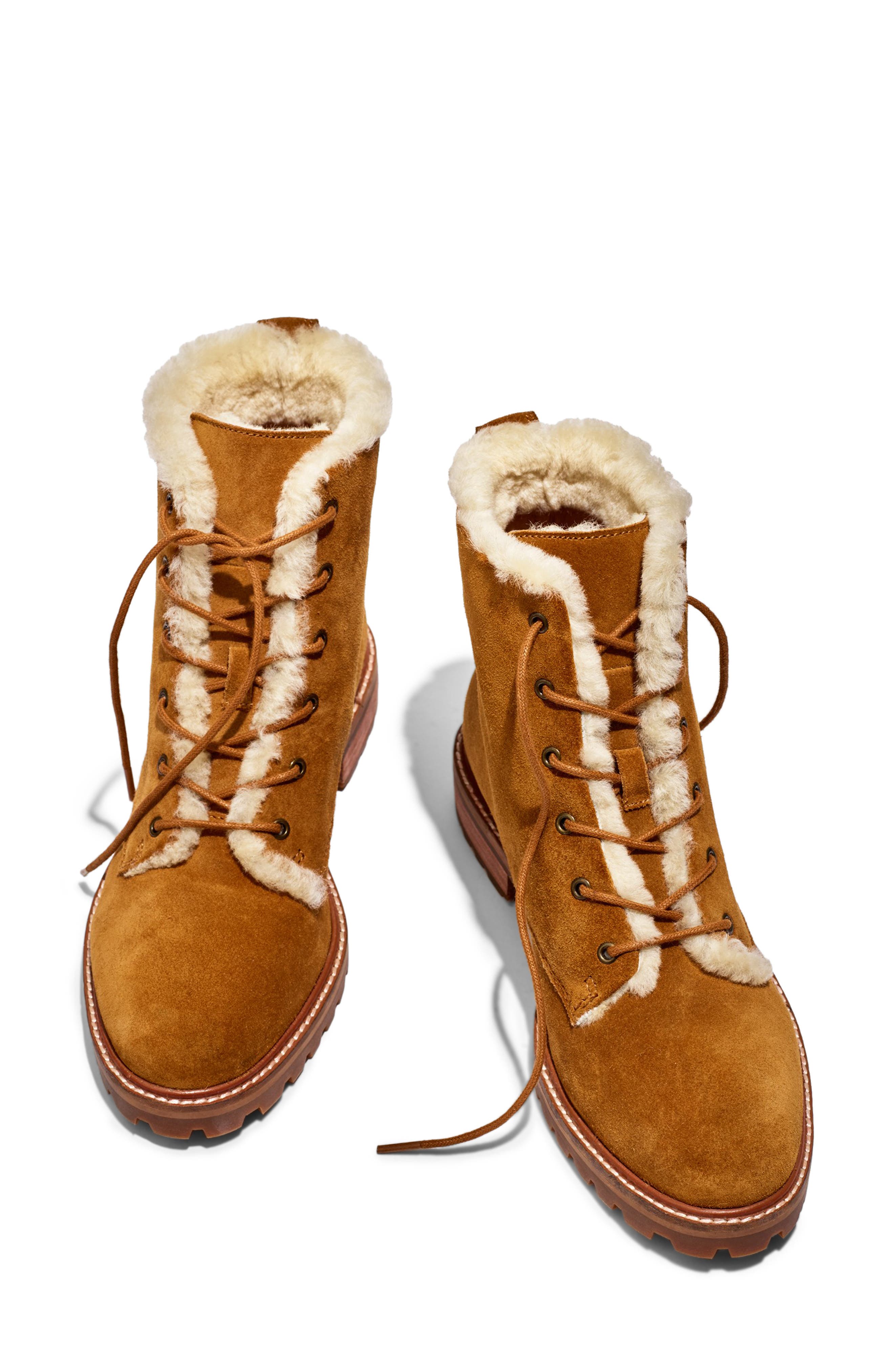 fur lined lace up boots womens