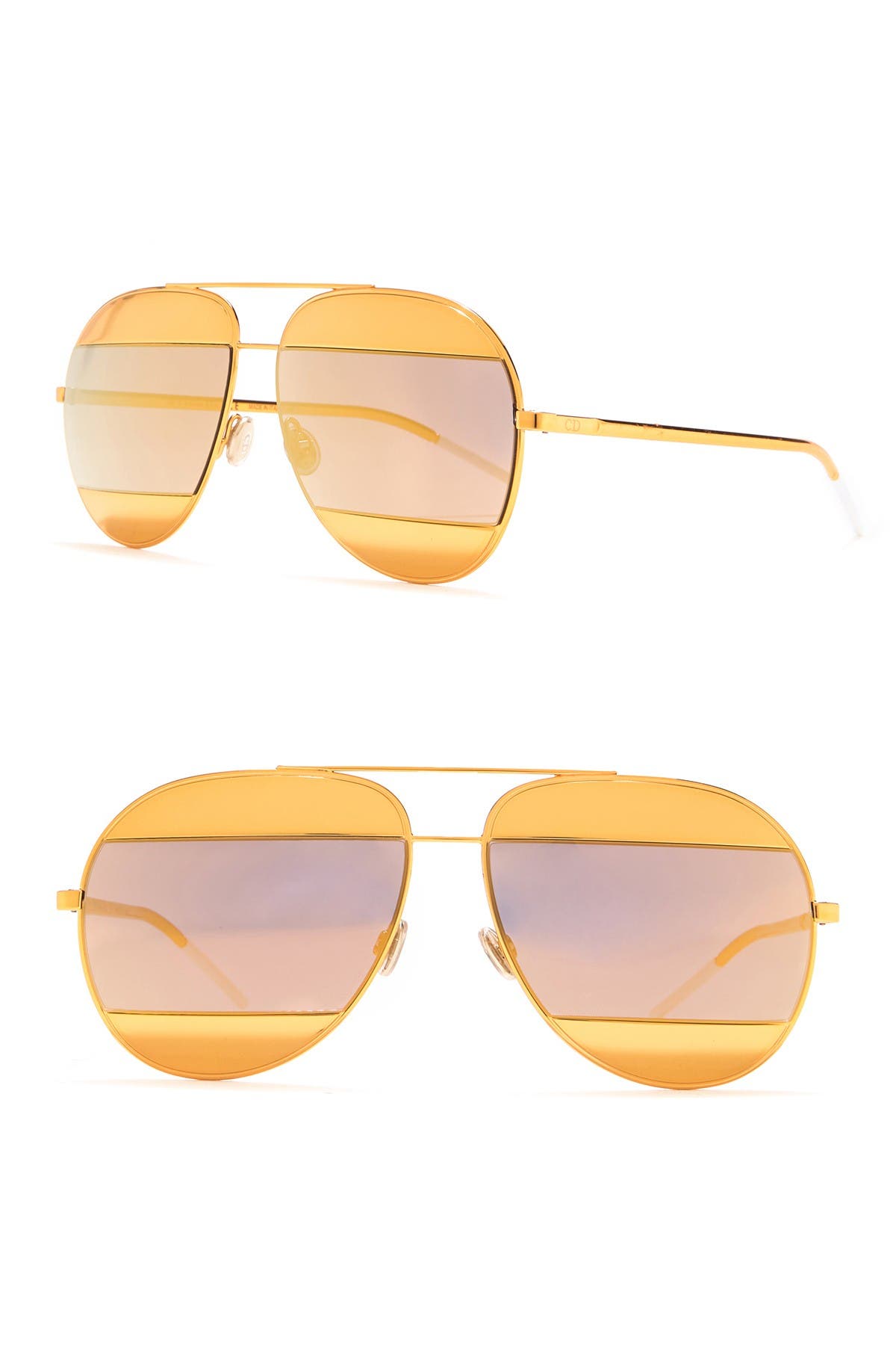 dior split 59mm metal aviator sunglasses