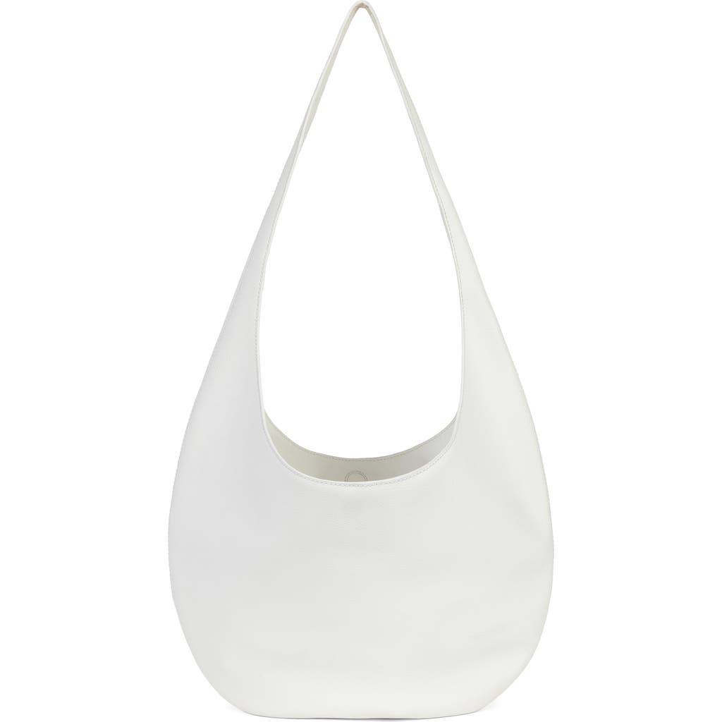 We-ar4 The H Leather Hobo Bag In Cotton White