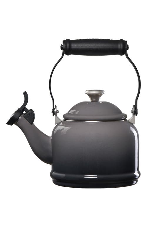 Le Creuset 1.25 Quart Enamel On Steel Demi Tea Kettle In Oyster/silver