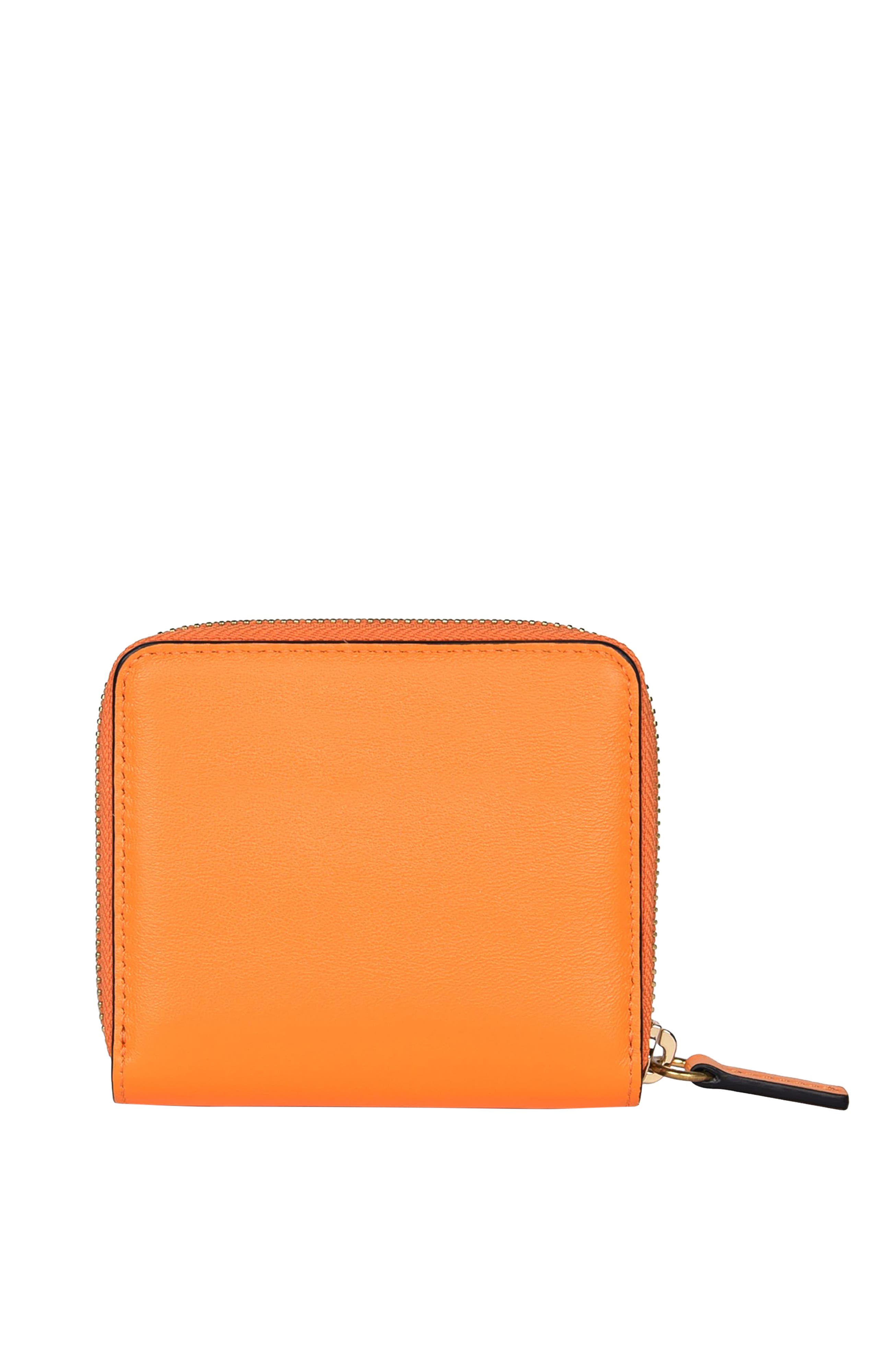 HYER GOODS Upcycled Leather Zip-Around Wallet in Neon Orange Cover