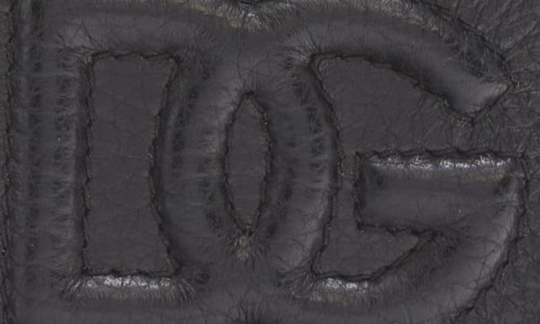 Shop Dolce & Gabbana Dg Puffy Logo Leather Card Case In Nero
