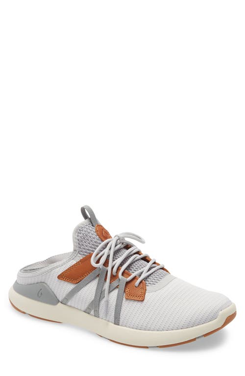 Olukai Mio Li Sneaker In Mist Grey/white Fabric