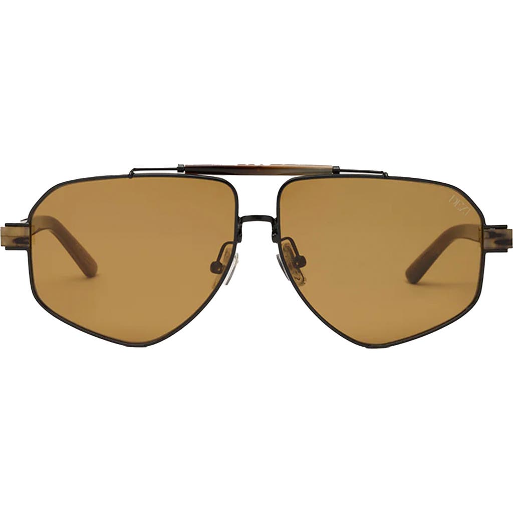 Dezi 6ft 62mm Oversize Aviator Sunglasses In Brown