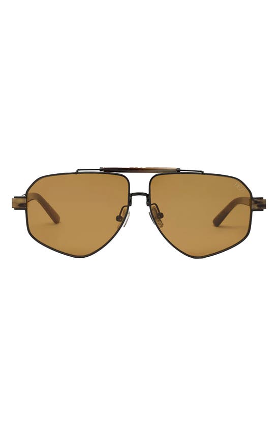 Shop Dezi 6ft 62mm Oversize Aviator Sunglasses In Black / Olive