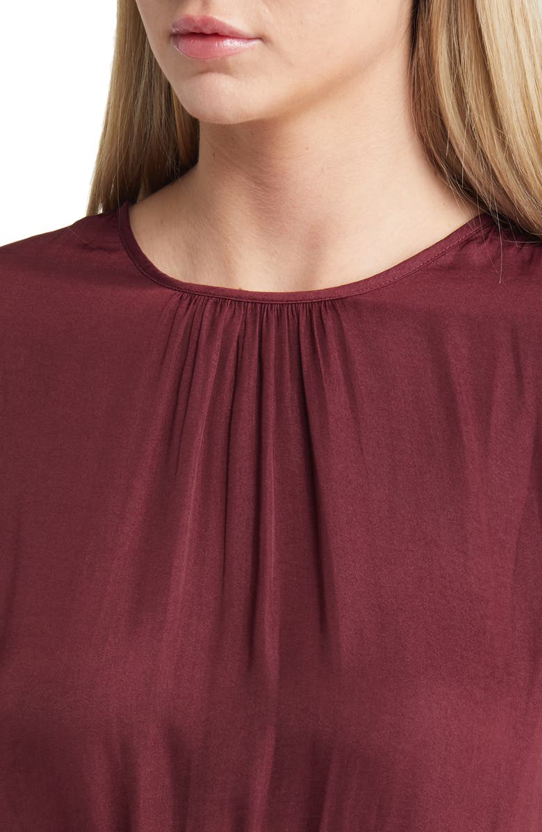 Socialite Smocked Tiered Long Sleeve Satin Dress | Nordstrom