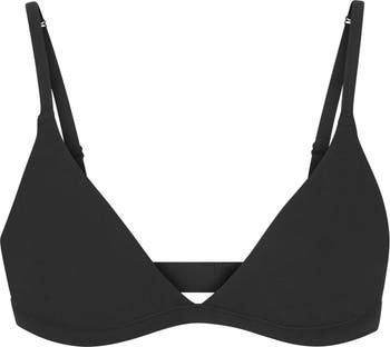 Women's Black Triangle Bralette Cotton Stretch