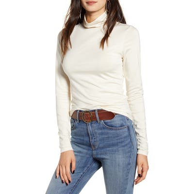 Treasure & Bond Slim Fit Turtleneck Top, Ivory