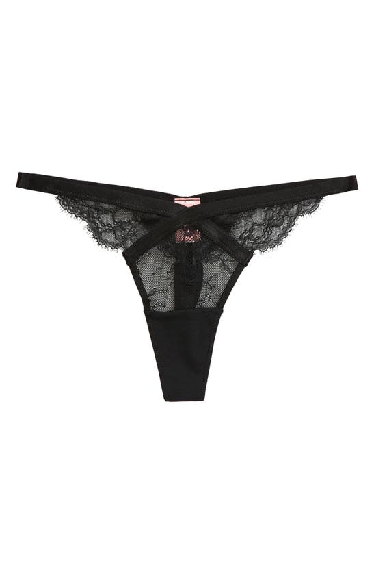Shop Hunkemoller Molly Strappy Thong In Caviar