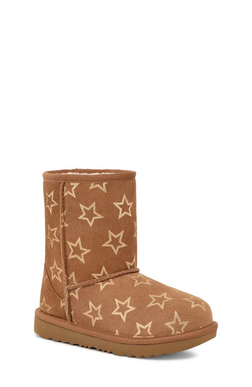 Shop Ugg(r) Kids' Classic Ii Iridescent Stars Boot In Chestnut/gold Iridescent