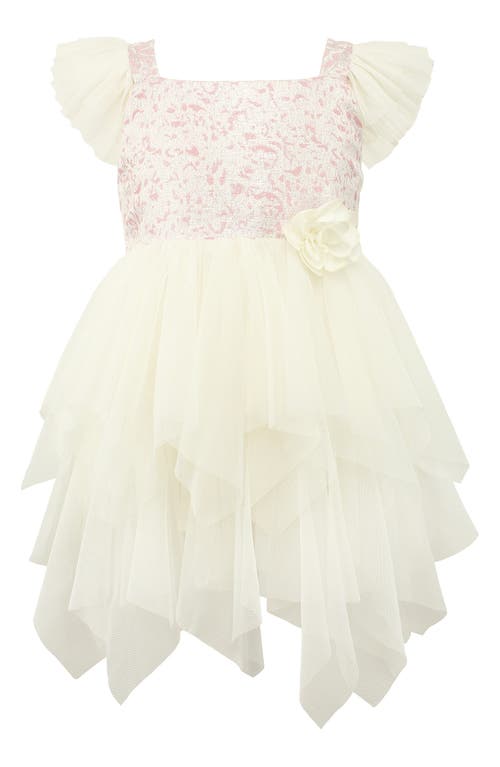 Popatu Kids' Brocade Tulle Dress Pink/White at Nordstrom,