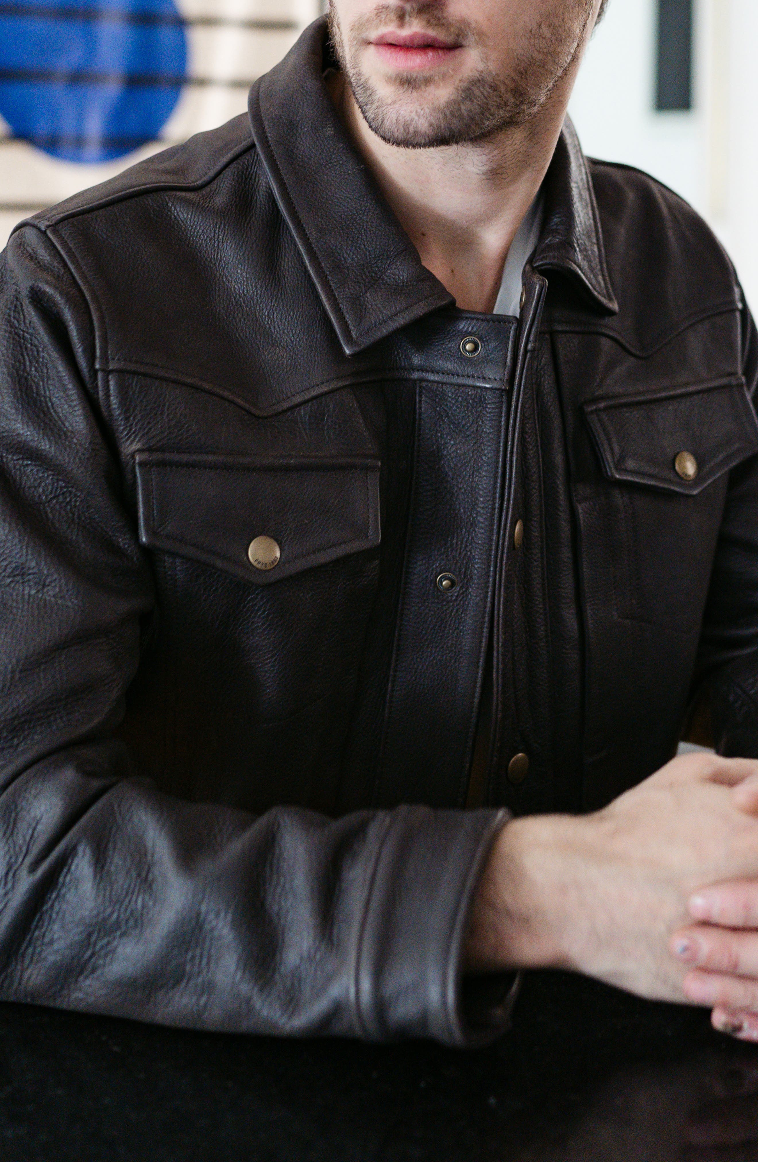 frye men's leather jacket