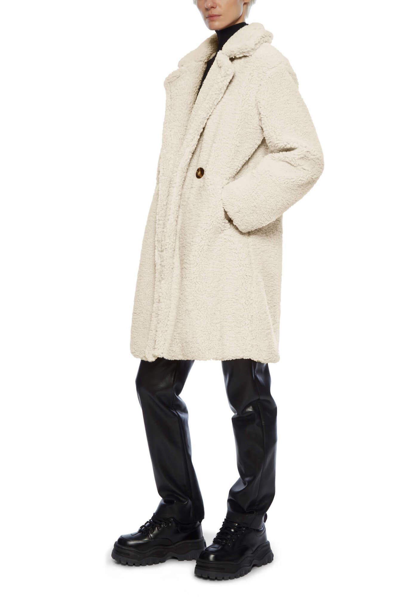 ivory shearling coat