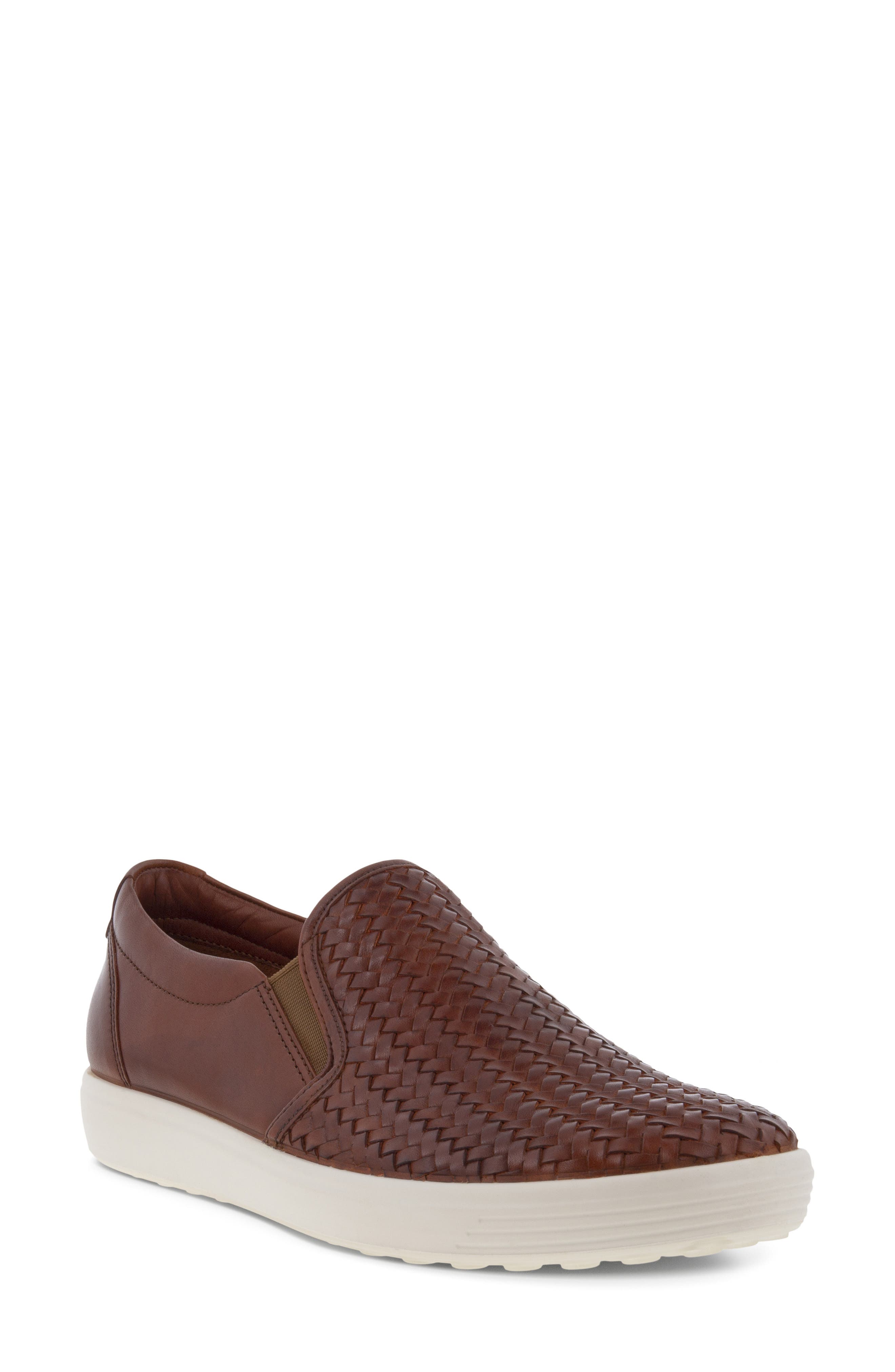 ECCO Soft 7 Slip On Sneaker in Cognac Smart Closet