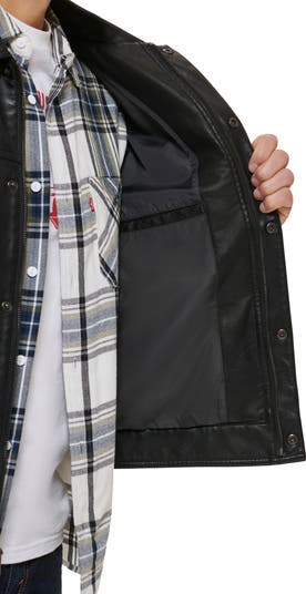 Faux Leather Trucker Jacket