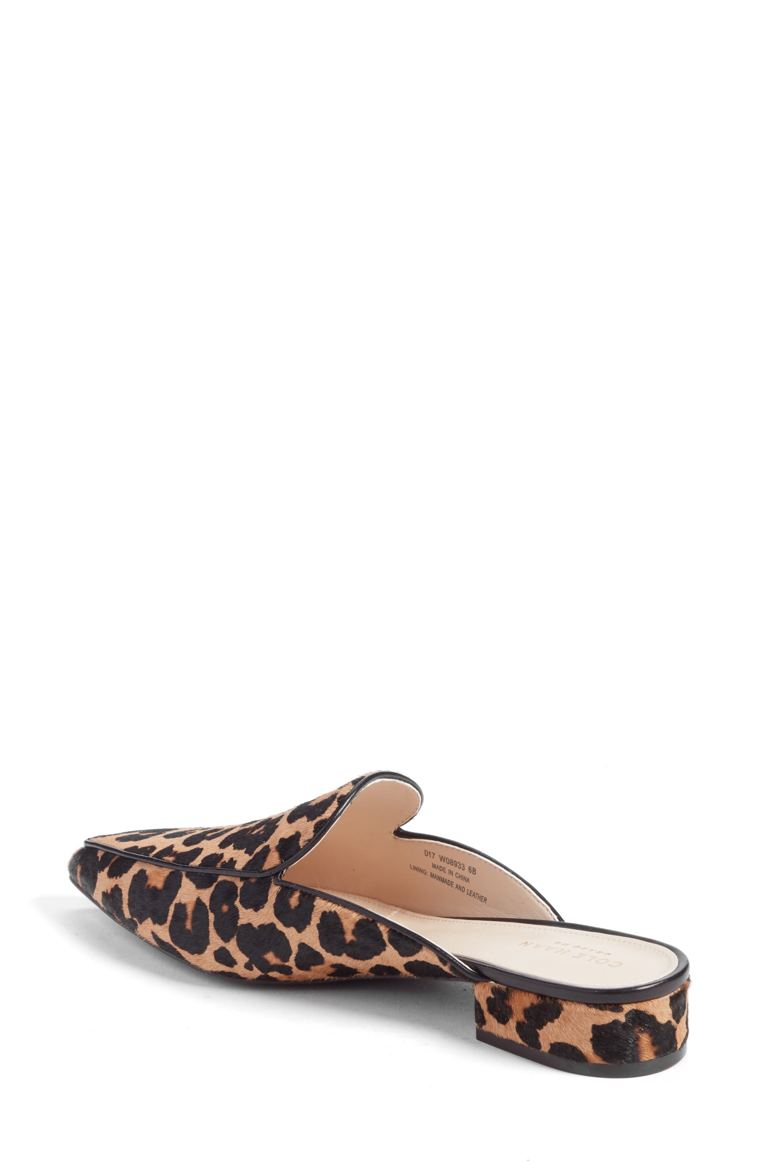 cole haan piper loafer mule leopard