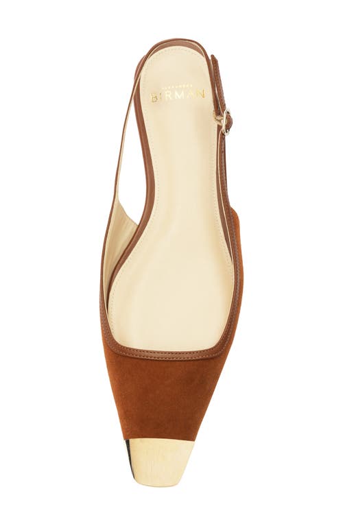 Shop Alexandre Birman Olivia Cap Toe Slingback Flat In Espresso/light Gold