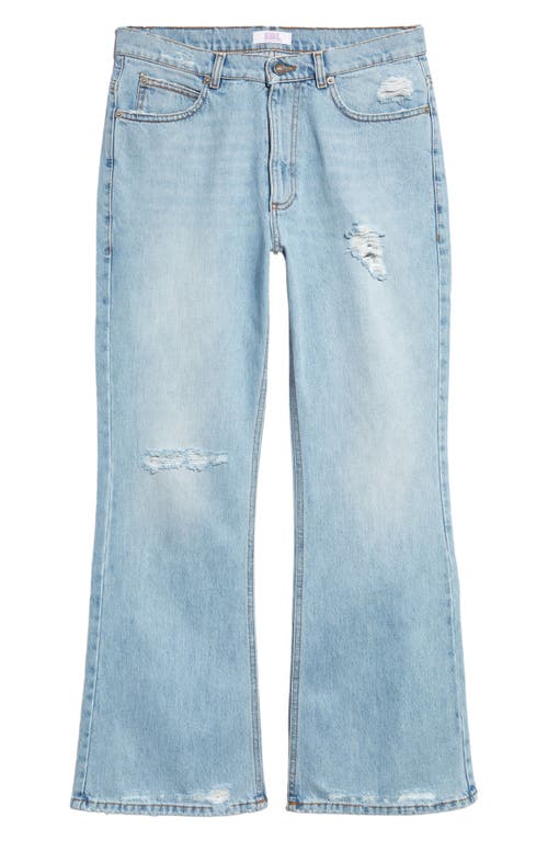 ERL Gender Inclusive Distressed Rigid Jeans in Blue