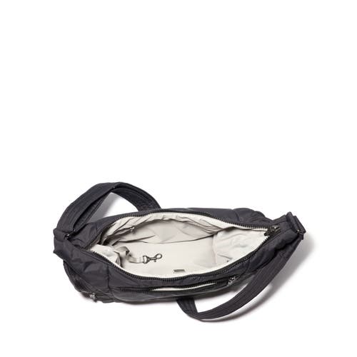 Baggallini Banana Sling Crossbody Shoulder Bag In Black Puff