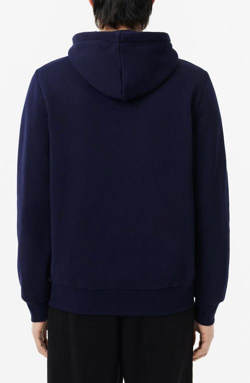 Shop Lacoste Zip Hoodie In Marine