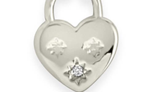 Sterling Forever Josephine Cz Heart Lock Pendant Necklace In Silver