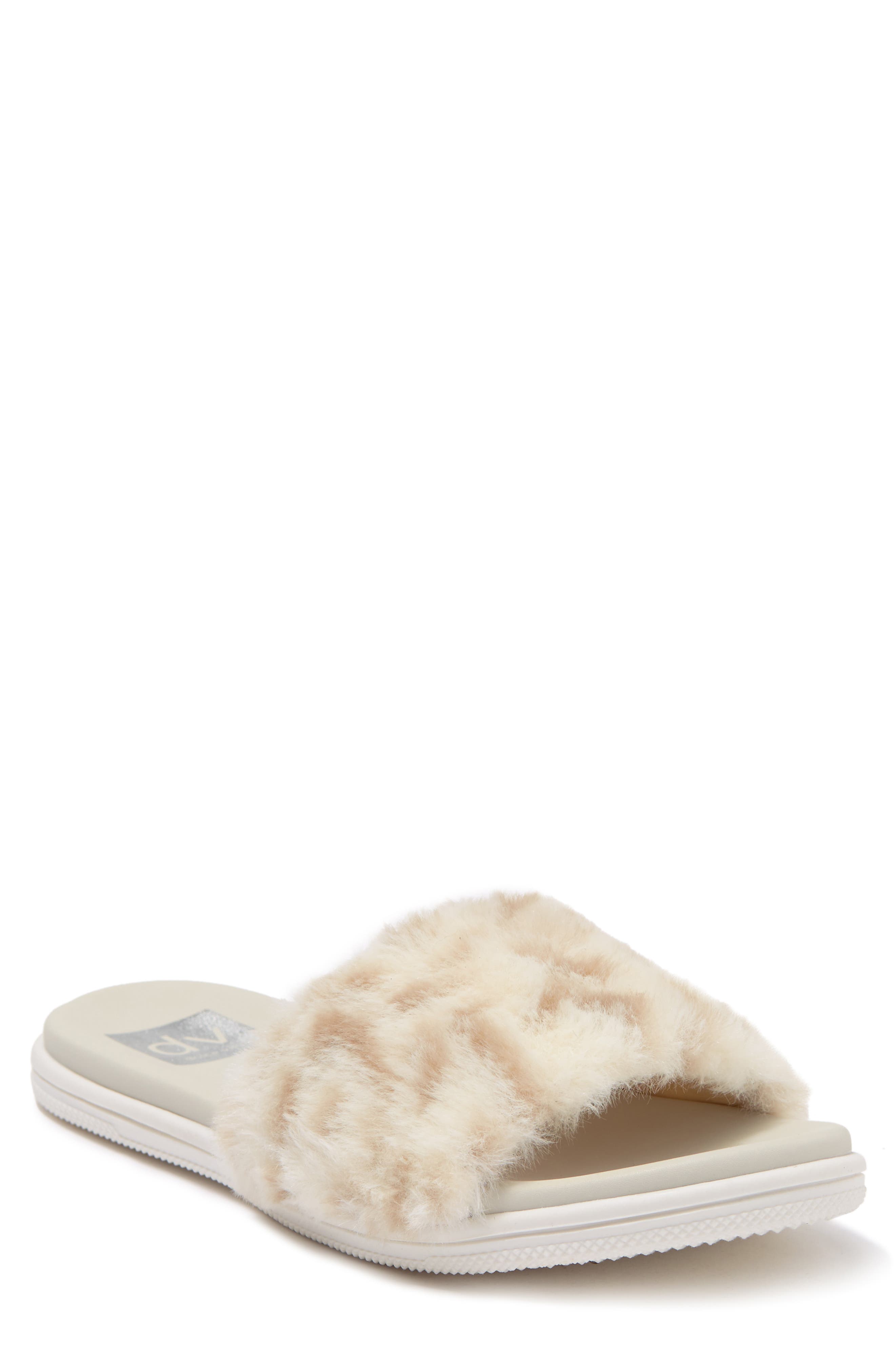dolce vita faux fur slides