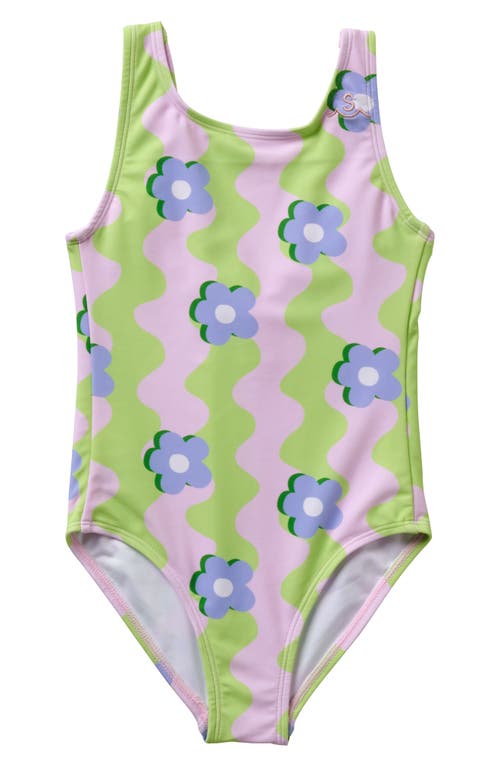 SEAESTA SURF Kids' Waivy Daisy One-Piece Swimsuit Purple Multi at Nordstrom, Y
