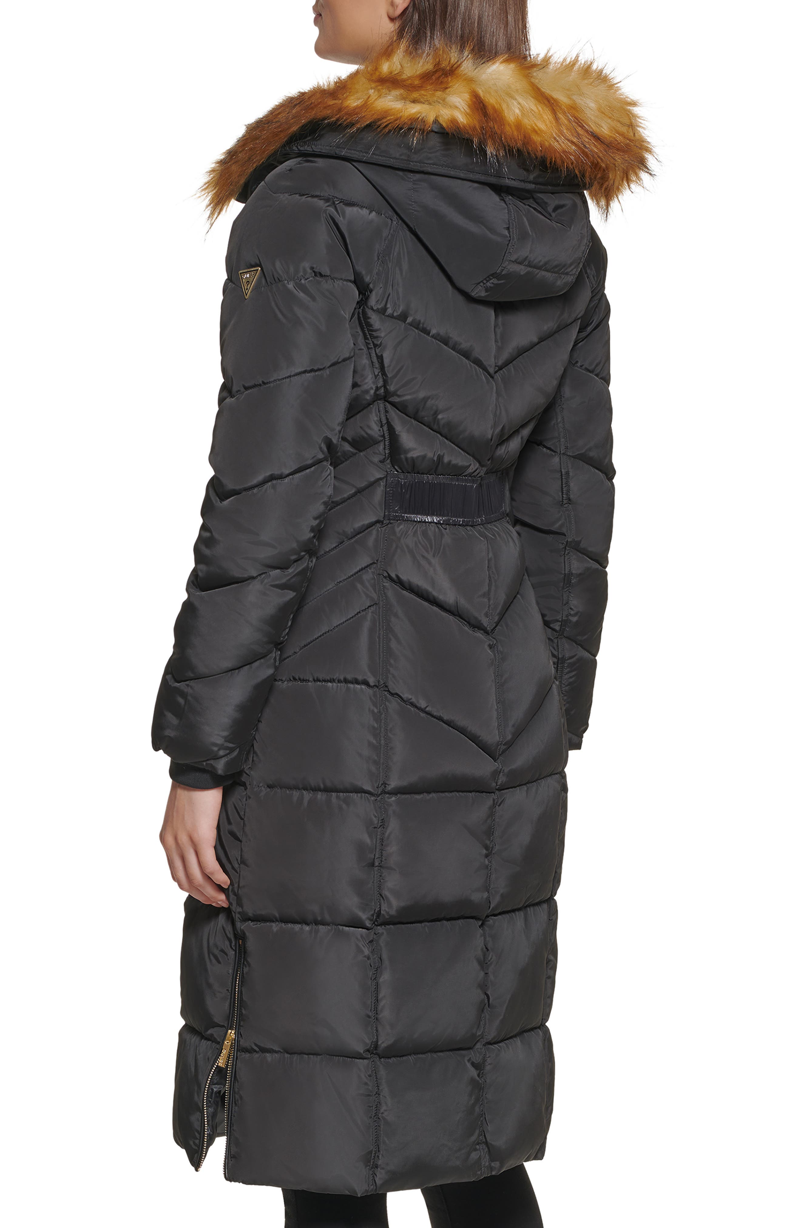 guess puffer jacket with hood women's